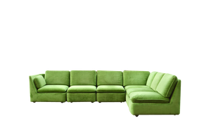 Vintage Modular Lime Green Sectional Sofa from Lübke & Rolf, 1970s, Set of 6