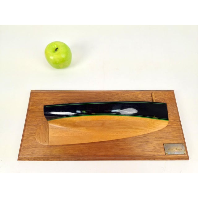 Black Vintage Handcrafted Half-Model Cat Boat by Daniel Guyomarch, 1990s For Sale - Image 8 of 17