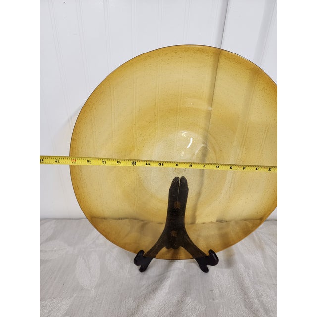 Gold 1960s Mid Century Modern Blown Glass Punch Bowl - 3 Pieces For Sale - Image 8 of 11