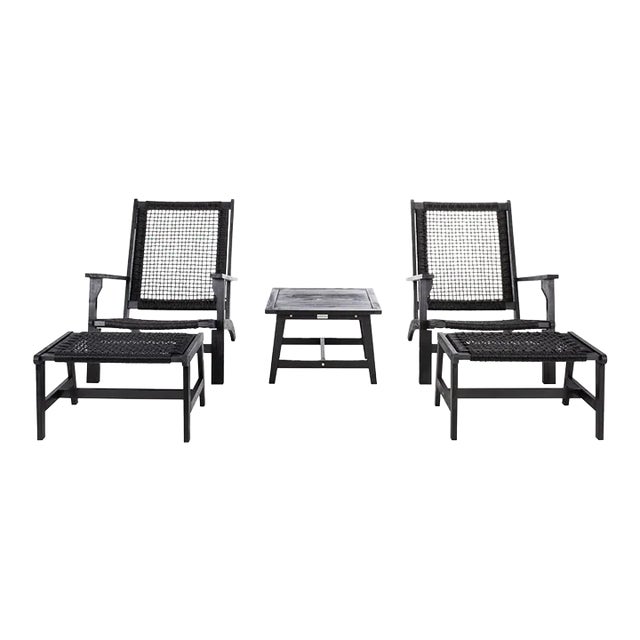 Chantelle 5 Piece Living Set - Black For Sale