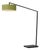 Stretch 87"h 1-Light Arc Lamp, Avocado Linen Shade, Black Body, Dimmable, for Living Room or Bedroom For Sale