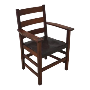 L&jg Stickley Signed Antique Mission Oak Armchair