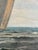 Sky Blue Vintage Signed Sailing Ship Seascape Oil Painting For Sale - Image 8 of 13