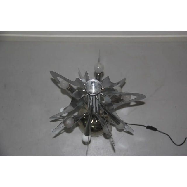 Curved Steel Floor Lamp from Arredalux, 1970s For Sale - Image 9 of 12