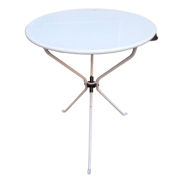 Cumano Model Folding Coffee Table in White Steel by Achille Castiglioni for Zanotta, 1978 For Sale
