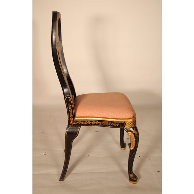 Queen Anne Style Chinoiserie Decorated Side Chair For Sale - Image 4 of 9