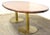 A mid century modern walnut top dining or conference table with brass pedestal bases. Perfect for an office or home...