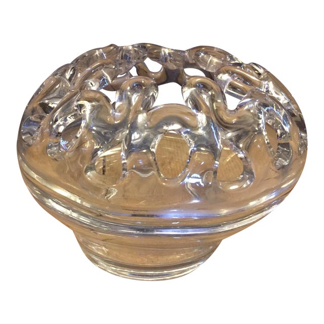 Handblown Colorless Glass Flower Arranging Frog Chairish