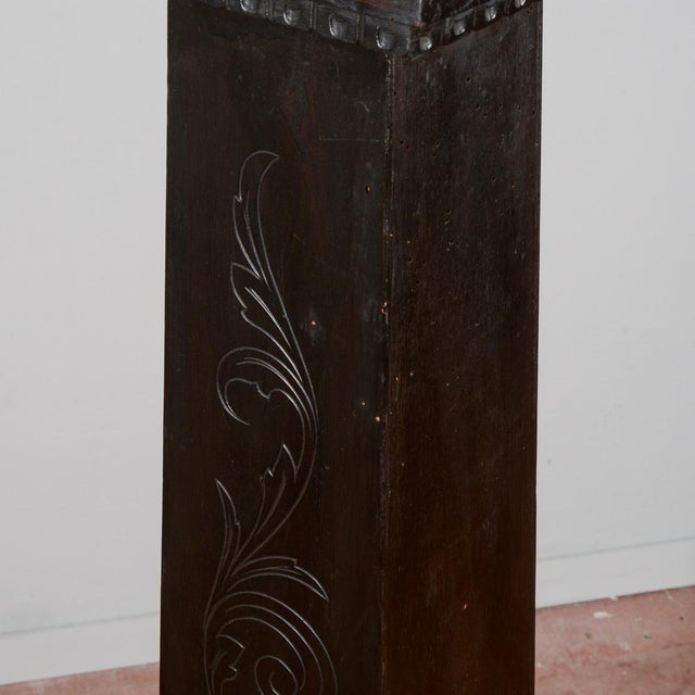 Column in Ebonized Wood Engraved on the Front, Italy, 1920 For Sale - Image 11 of 18