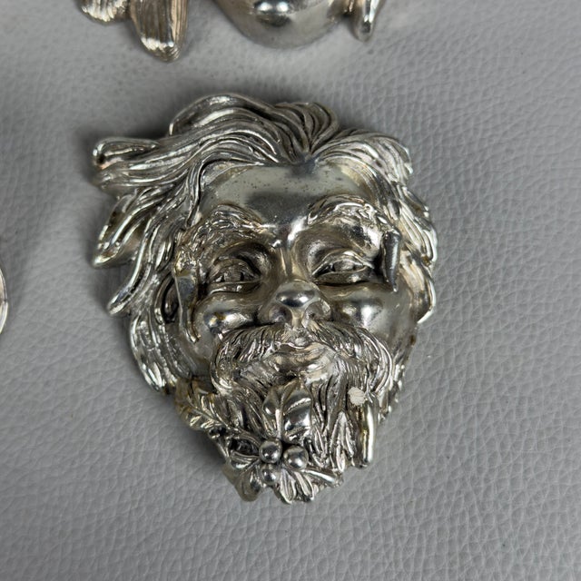 The Four Seasons Wall Mask Sculptures in 925 Silver, 1970s, Set of 4 For Sale - Image 6 of 11