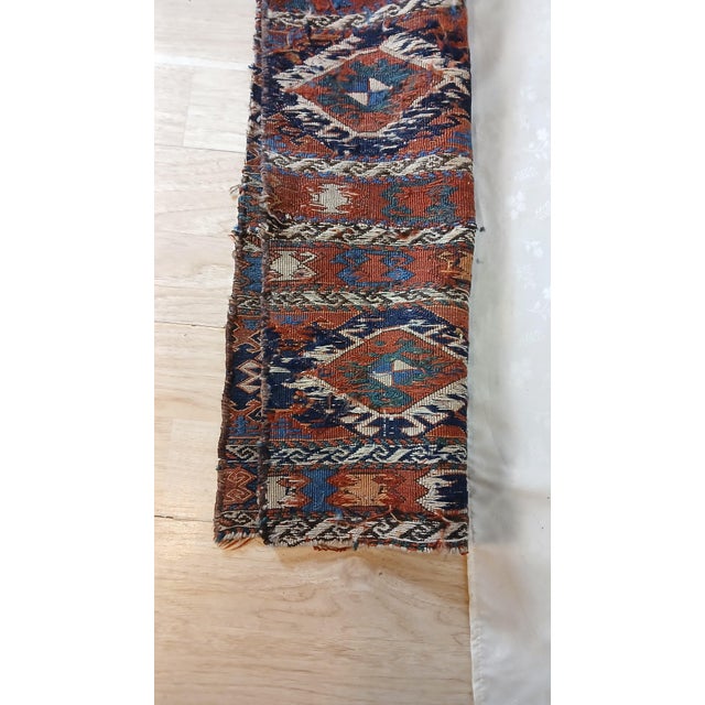 Tribal Antique Shahsavan Soumak Flatweave Bag Face Fragment – 21" X 27" For Sale - Image 3 of 16