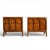 A handsome pair of 1960s Thomasville Mid Century Modern nightstands, crafted with richly figured burl wood that gives...