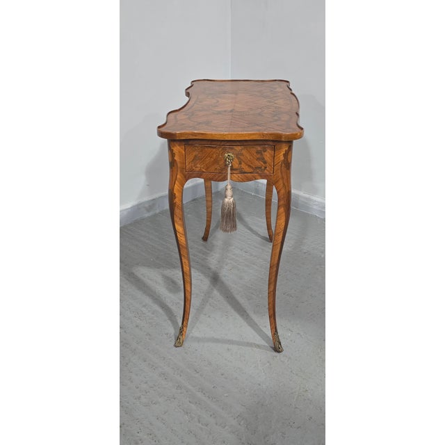 Small French Marquetry Writing Table, 1920 For Sale - Image 9 of 15