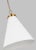 Chapman & Myers by Visual Comfort Studio Wellfleet Large Cone Pendant, Matte White & Burnished Brass For Sale - Image 4 of 5