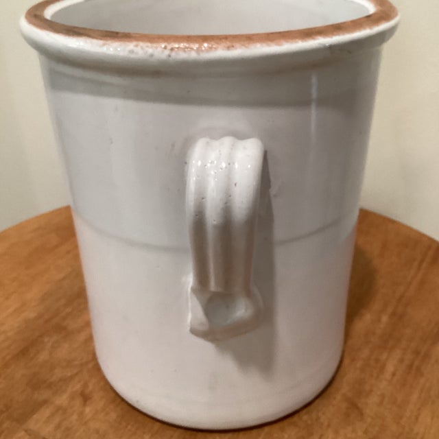 Antique Rustic Ceramic European Glazed Stoneware Confit Pot/ Urn With Handles For Sale In Chicago - Image 6 of 12