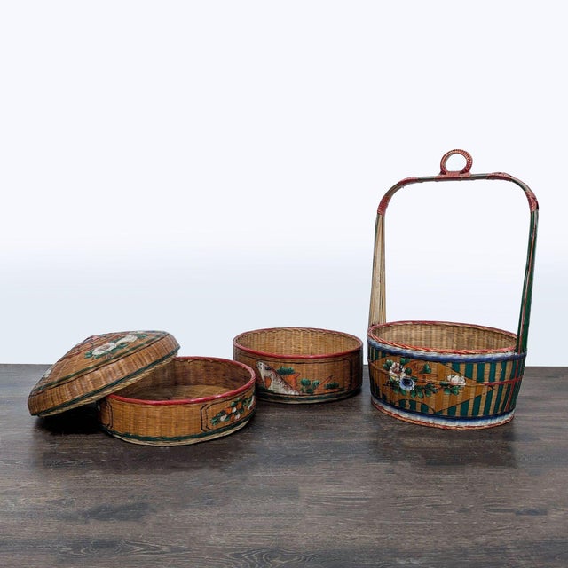 Early 20th Century Antique Chinese Wedding Basket For Sale - Image 5 of 14