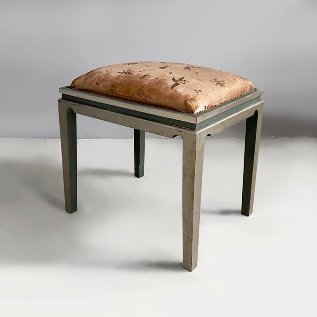 Art Deco Italian Makeup Console with Mirror and Stool in Wood, 1930s, Set of 2 For Sale - Image 4 of 18