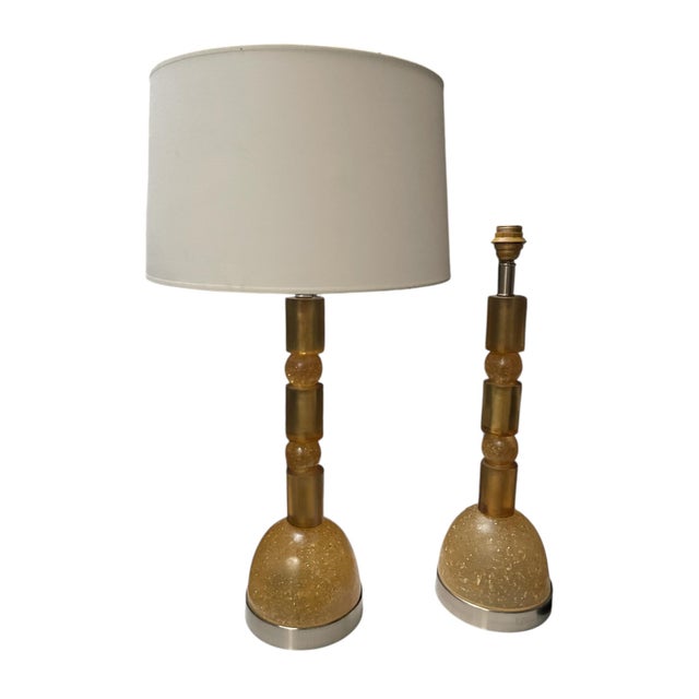 Vintage Crushed Ice Resin Lamps by Marie-Claude De Fouquières, 1970s, Set of 2 For Sale - Image 10 of 10
