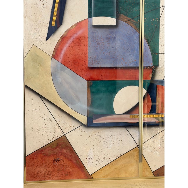 Postmodern Post-Modern Mixed Media Diptych, by George Caso For Sale - Image 3 of 18