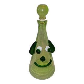 Fratelli Toso Whimsical "Dog" Bottle by Murano 1960"s For Sale