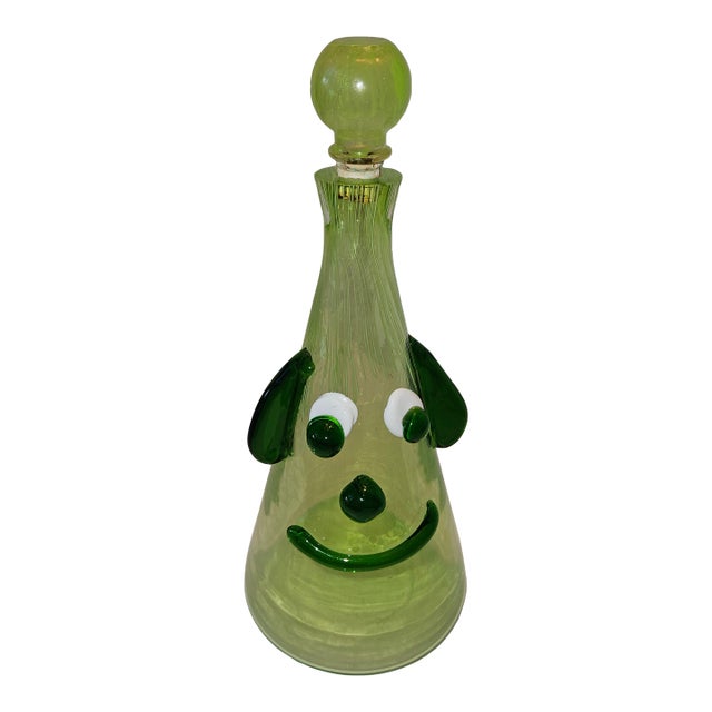 Fratelli Toso Whimsical "Dog" Bottle by Murano 1960"s For Sale