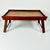 Burnt Umber 1980s Vintage Boho Chic Coastal Woven Rattan Top Wood Lap Tray For Sale - Image 8 of 15