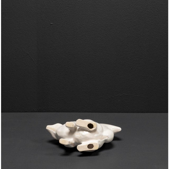 Ceramic Vintage White Stoneware Squirrel, 1960s For Sale - Image 7 of 9