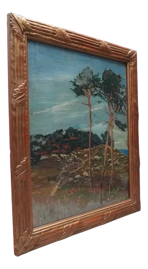 Jean d’Esparbes, Forest Behind Chateau De Fontainebleu, Oil on Canvas, Framed