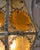 Italian Early 1900s Italian Wrought Iron Lantern Light Green Finish Amber Glasses For Sale - Image 3 of 12