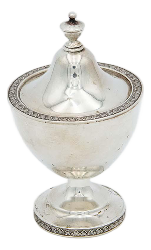 Silver Pot with Embossed Lid