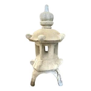 1990s Japanese Pagoda Cast Concrete Garden Lantern