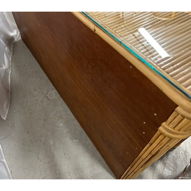 Wood Late 20th Century Pencil Reed Rattan Dresser For Sale - Image 7 of 8
