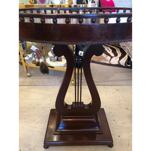 Antique Neoclassical Oval Mahogany Side End Tables - a Pair For Sale - Image 9 of 10