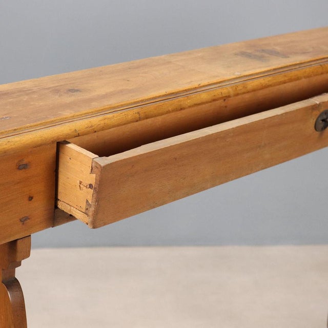 Antique Praying Desk in Walnut with Drawer, Italy, 19th Century For Sale - Image 5 of 12