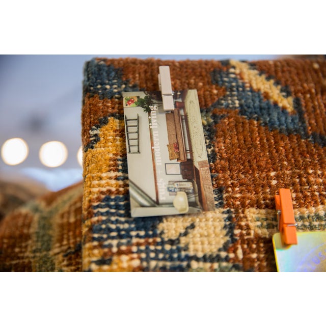 Decorative Cork Board Antique Ziegler Mahal Rug Fragment Art For Sale - Image 15 of 16