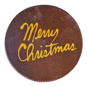 1980s Redware "Merry Christmas" Plate by C.H. Foltz