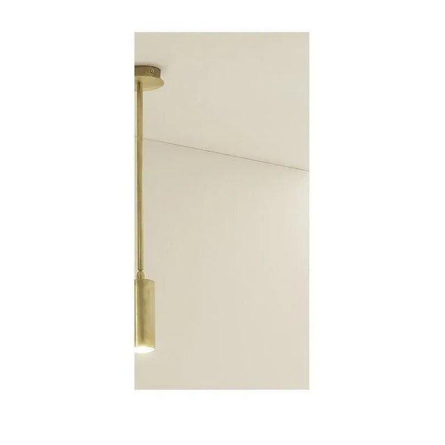 TF510 Pendant Lamp in Satin Brass with Orientable Tubular Diffuser by Daluce For Sale - Image 6 of 8
