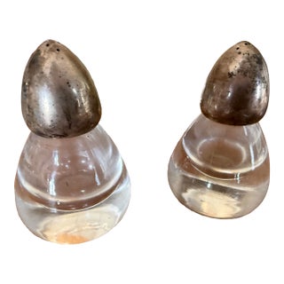 Vintage Allan Adler Sterling Silver & Glass Salt and Pepper Shakers – Pair For Sale