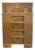 1930s Vintage Burled Wood Art Deco High Boy Cabinet For Sale