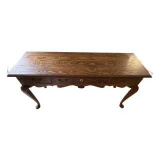 Vintage Pennsylvania House Solid Oak Console Table For Sale