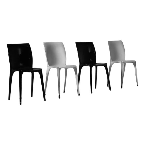 Metal Lambda Chairs by Marco Zanuso & Richard Sapper, Italy, 1959, Set of 4 For Sale