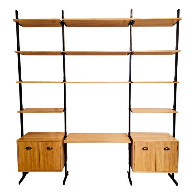 Vintage Danish Oak Bookcase For Sale