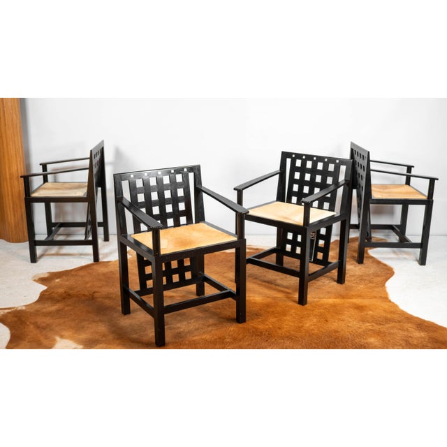 Cassina 1980s Cassina Ds4 Armchairs by Charles Rennie Mackintosh - Set of 4 For Sale - Image 4 of 18