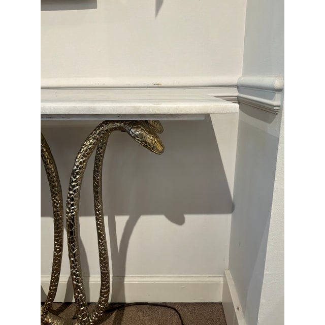 Sagebrook Home Snake Console Marble Top For Sale - Image 4 of 6
