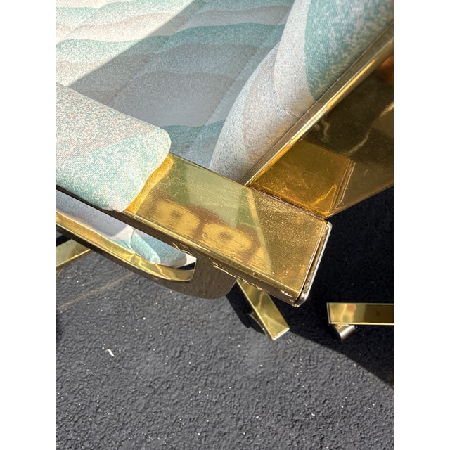 A Pair of Early 1990s Post Modern Brass Rolling Dining Chairs by Cal-Style Furniture. For Sale - Image 15 of 18
