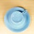 Ceramic Vintage 1930s Mid Century Modern Pacific Pottery Arcadia Delph Blue Cup & Saucer Set, California Usa- 2 Pieces For Sale - Image 7 of 10