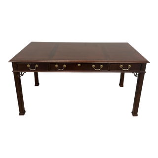 Chippendale Style Straight Leg Library Writing Desk For Sale