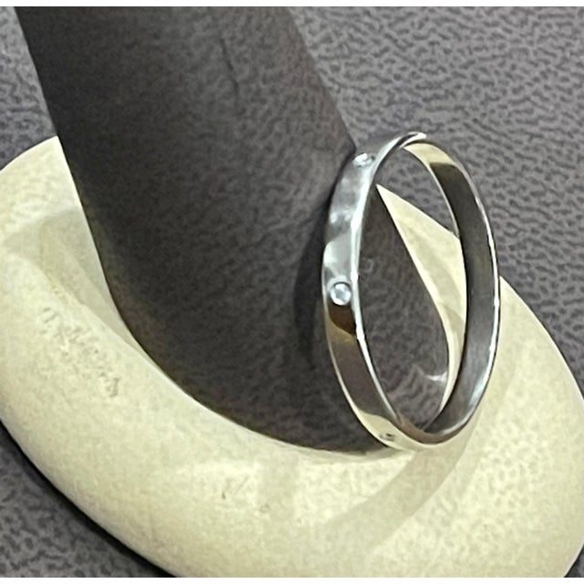 6 Flush Set Bezel Diamond Eternity Wedding Band in 14 Karat White Gold For Sale - Image 16 of 18