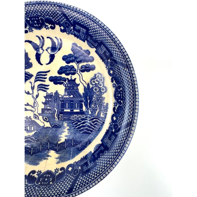 Ceramic Antique Japanese Blue & White Transferware Chinoiserie Bowl For Sale - Image 7 of 9