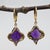 16Ct Zambian Amethyst Kite Earrings – Solid 14k Gold, 22x13mm Statement Studs, A Pair For Sale In Columbus - Image 6 of 7